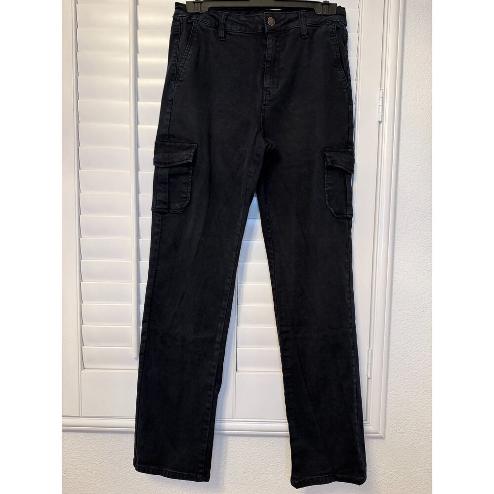 Cargo Pants Well Worn Women's High-Rise Tencel Blend  Black Size 8/29